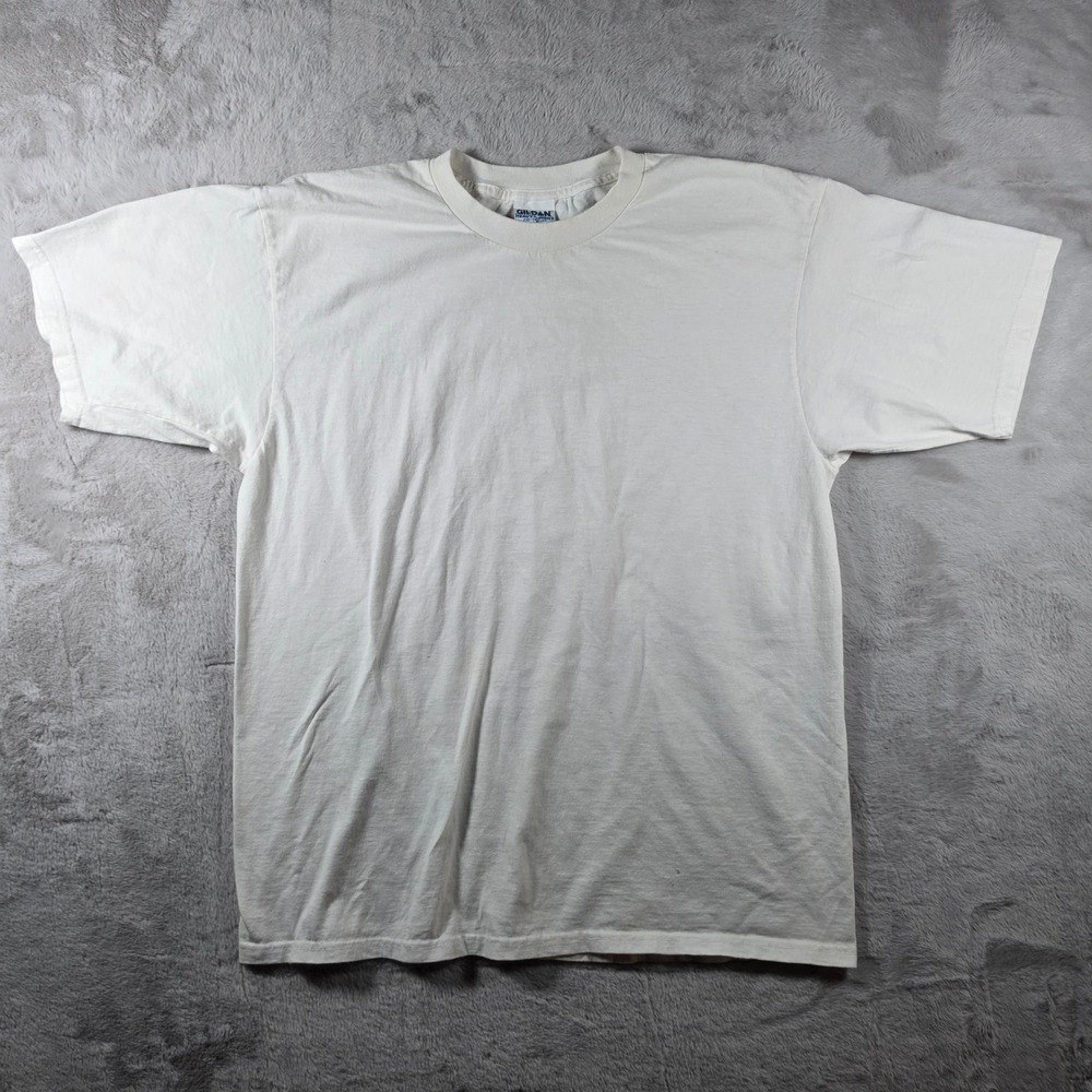 Gildan T Shirt Mens XL White Heavyweight Cotton Crew Neck Short Sleeve Basic Tee